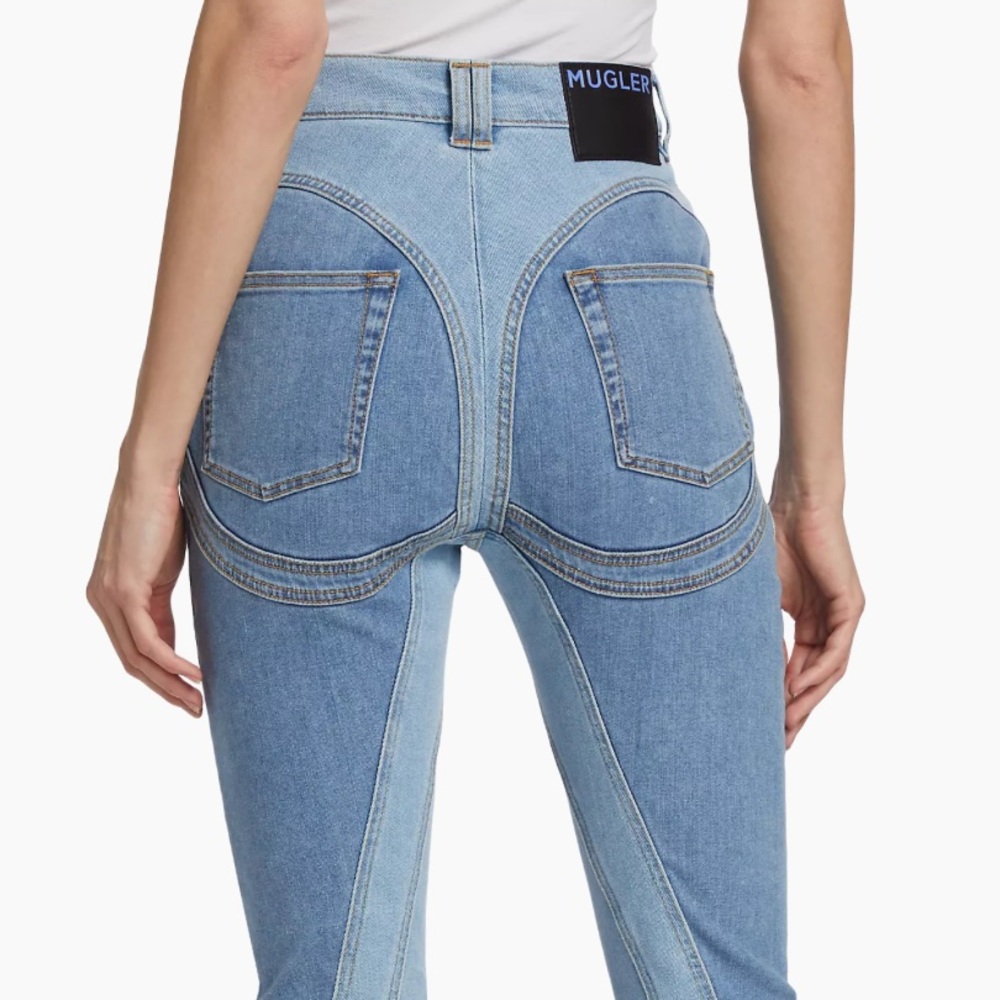 Mugler Seamed Mid-Rise Skinny Jeans